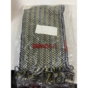 Missoni Knit Scarf w/ Lurex Black/Yellow/Gray NEW